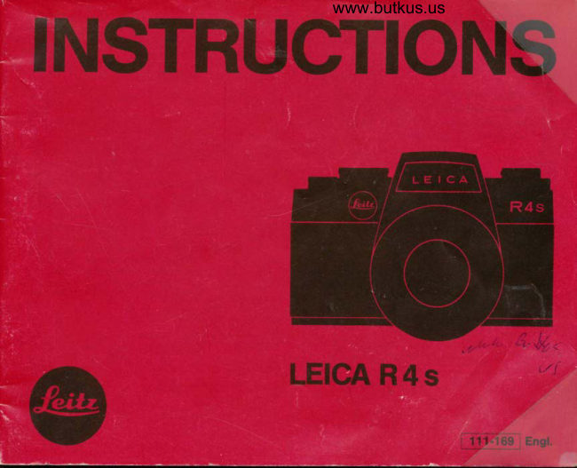 Leica R4s manual cover