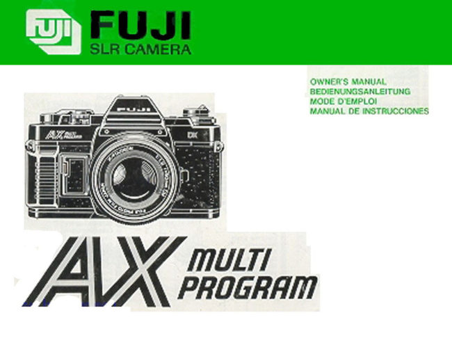 Fujica AX Multi Program manual cover