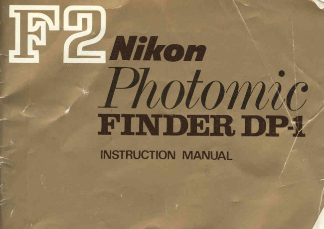 Nikon F2 Photomic Finder DP-1 BOOKLET manual cover