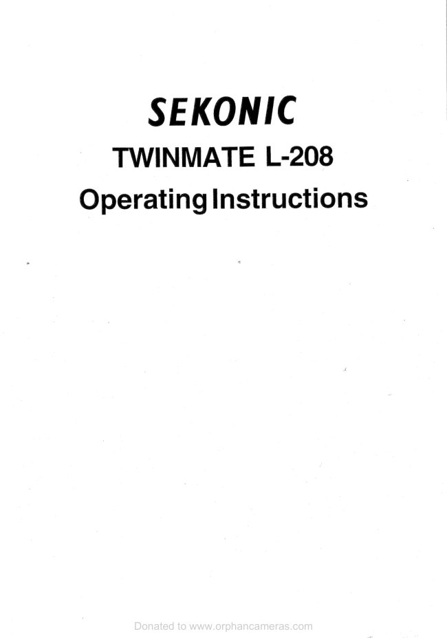 Sekonic TwinMate manual cover