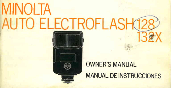 Minolta Auto electronic flash 128 / 132 manual cover