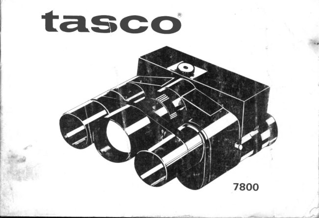 Tasco 7800 Binocular / camera manual cover