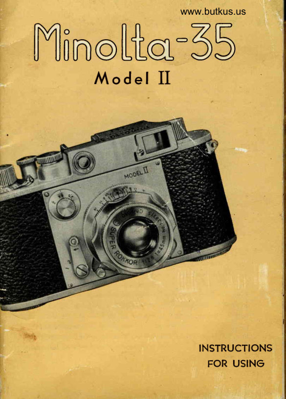 Minolta-35 model II COLOR manual cover