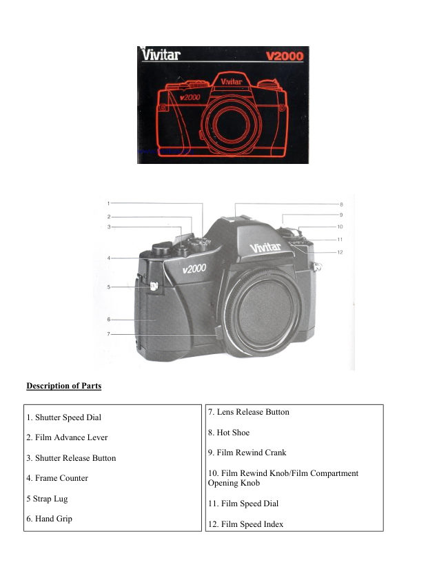 To Vivitar V2000 manual cover