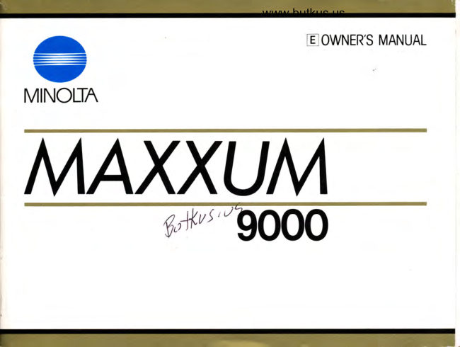 Minolta Maxxum 9000 manual cover