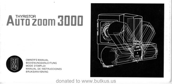 Sunpak Auto zoom 3000 manual cover