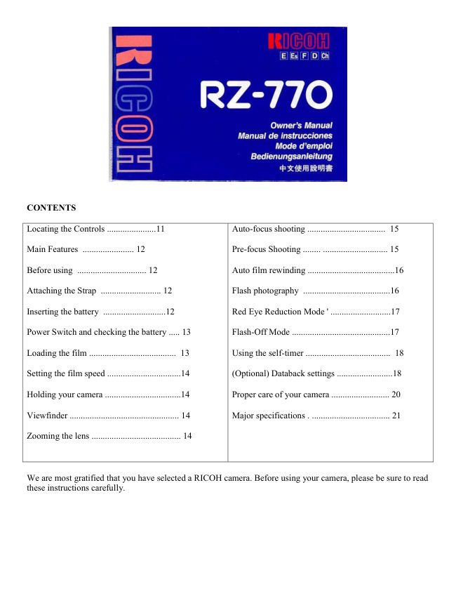 Ricoh RZ-770 manual cover