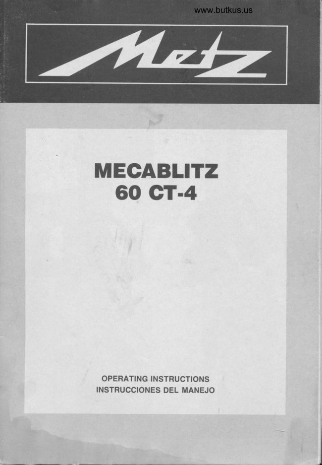 Metz Mecablitz 60 CT-4 manual cover