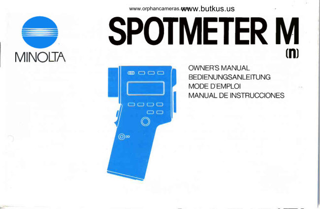 Minolta Spotmeter M manual cover