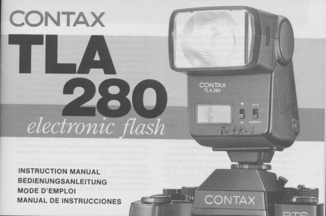 Contax Tla 280 manual cover