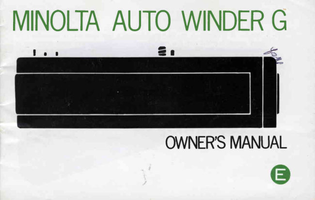Minolta Auto Winder G manual cover