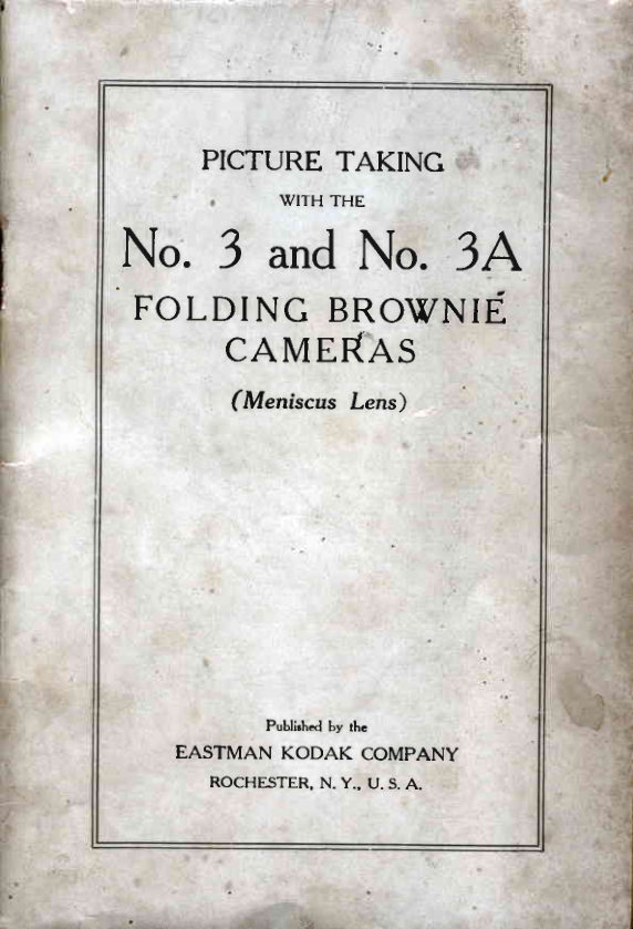 Kodak Brownie Folding No. 3 and No. 3A manual cover