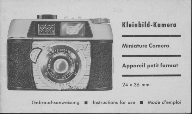 Kleinbilt Kamera manual cover