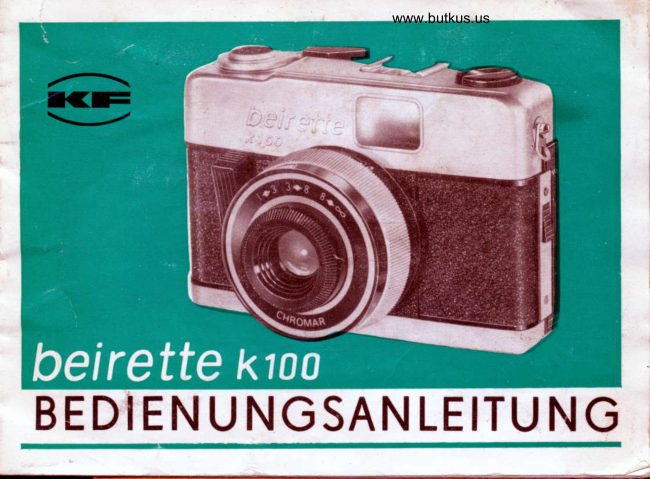 Beirette K100 manual cover