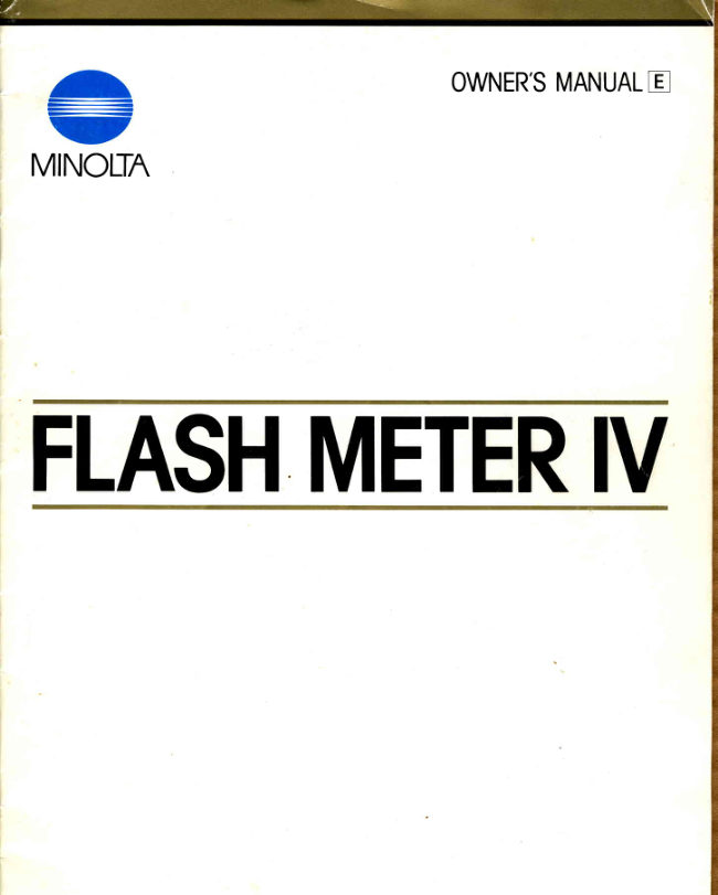 Minolta Flash Meter IV manual cover