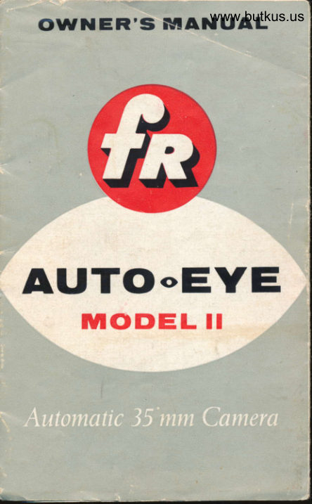 FR Auto-Eye Model II manual cover
