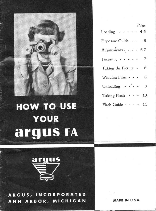 Argus FA manual cover