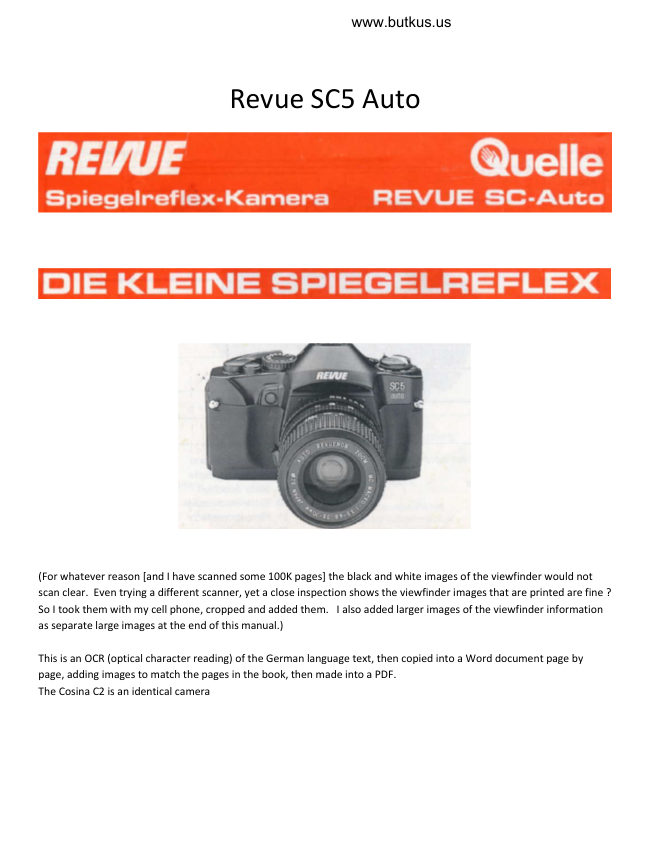 Revue SC5 Auto manual cover