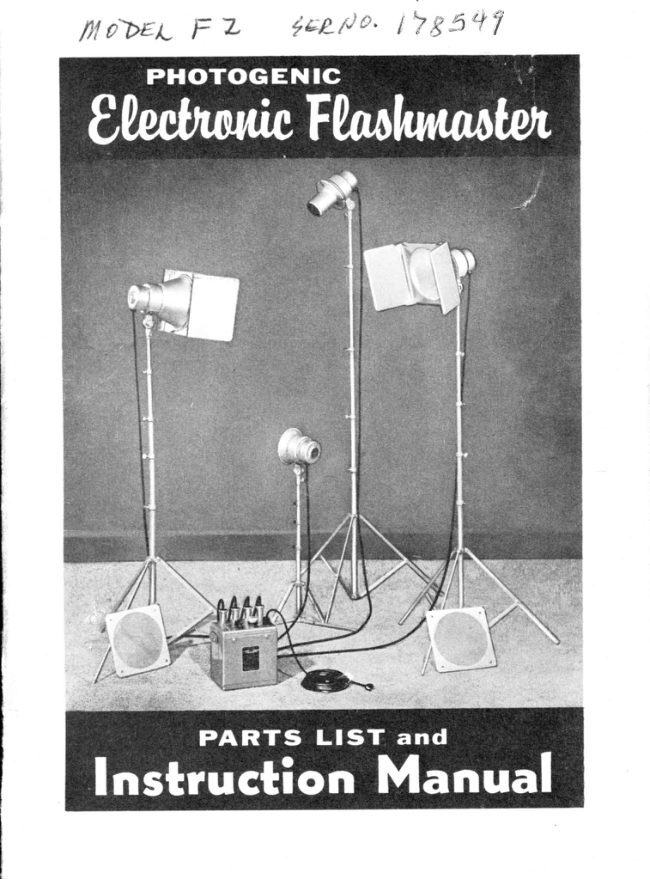 Photogenic Electronic Flashmaster manual cover