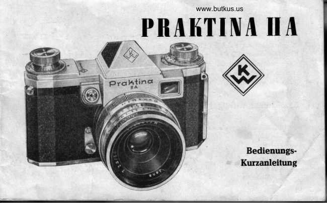 Praktina Praktica IIA manual cover