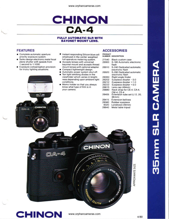 Chinon CA-4 manual cover