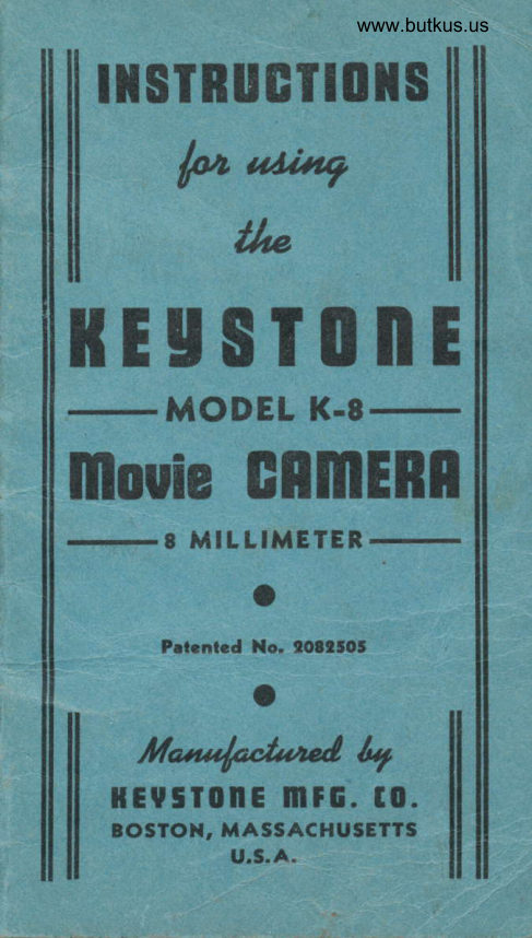 Keystone K-8 manual cover
