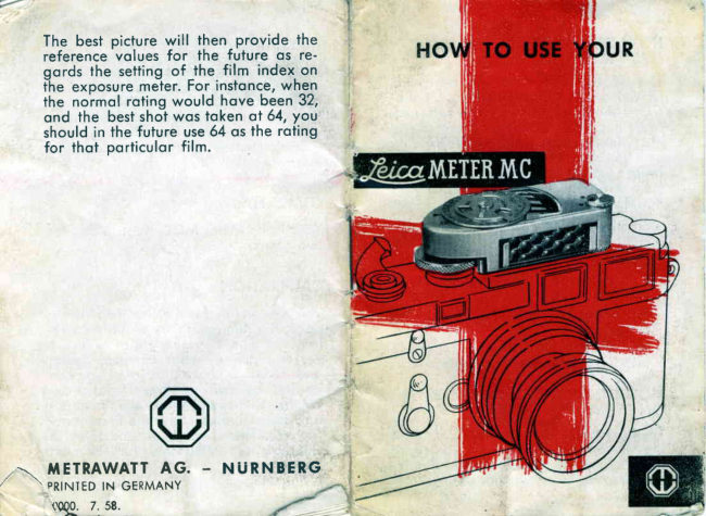 Leica meter MC manual cover