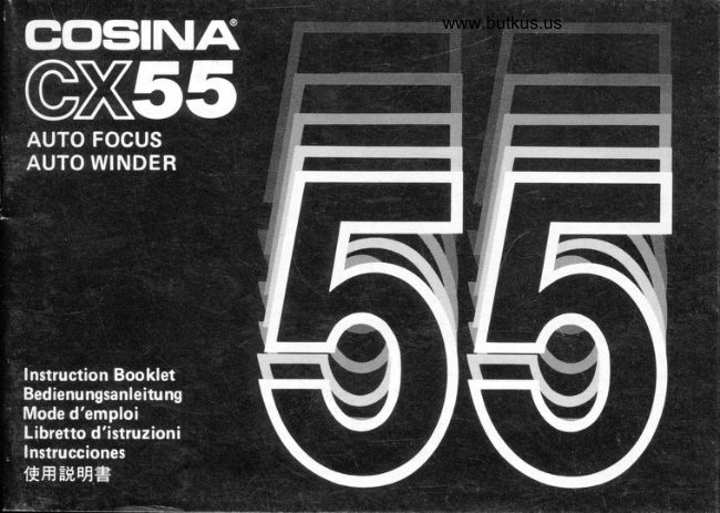 Cosina CX 55 manual cover