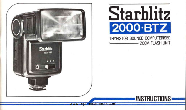 Starblitz 2000 BTZ instructions manual cover