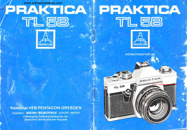 Praktica TL 5B manual cover