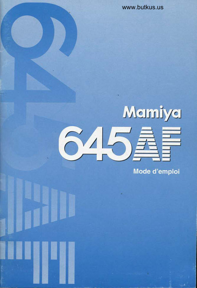 MAMIYA 645AF Pt. 1 manual cover