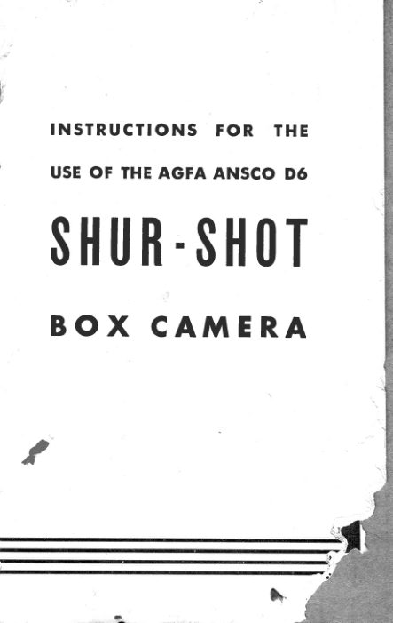Ansco Sure-Shot Box B6 manual cover
