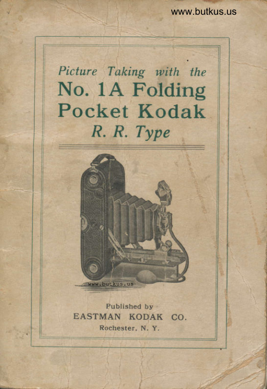 Kodak No. 1A Folding Pocket RR manual cover