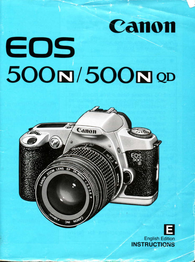 Canon EOS 500n PT 1 manual cover