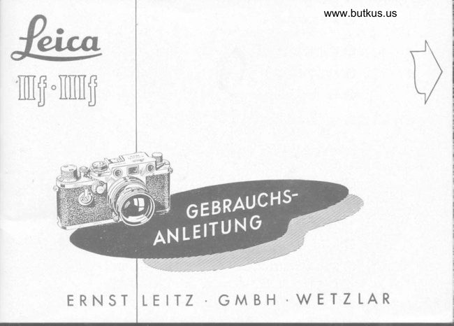 LEICA IIF - IIIF GEBRAUCHSANLEITUNG manual cover
