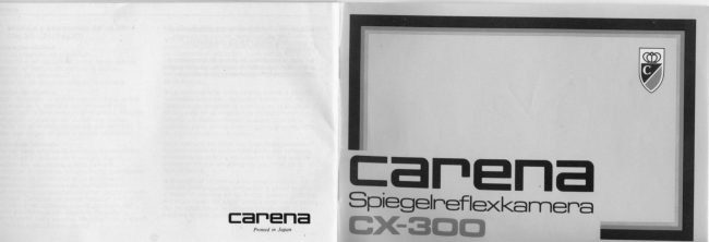 Carena CX-300 manual cover