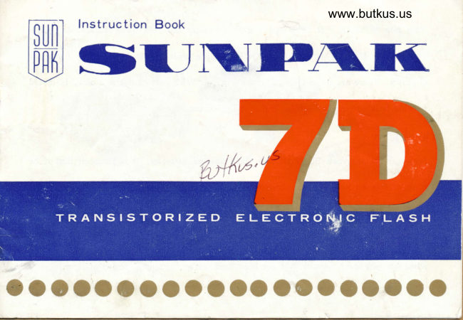 Sunpak 7D manual cover
