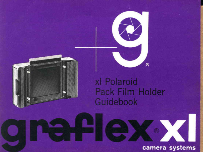 Graflex XL Polaroid Pack Film Holder manual cover