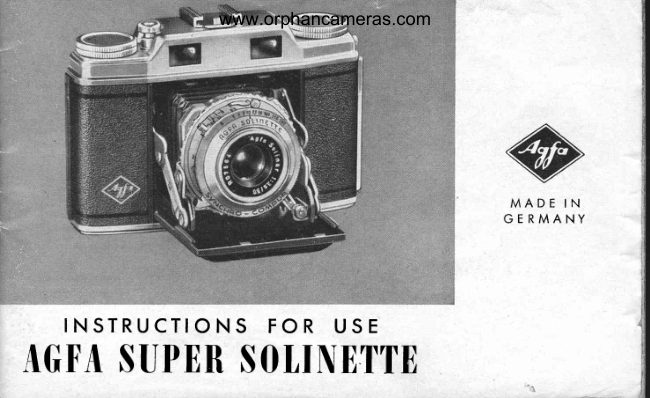Agfa Super Solinette manual cover
