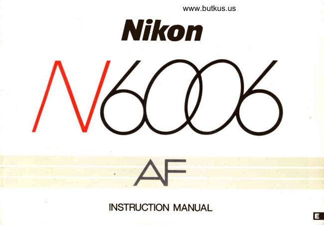 Nikon N6006 AF - 106 pages color manual cover