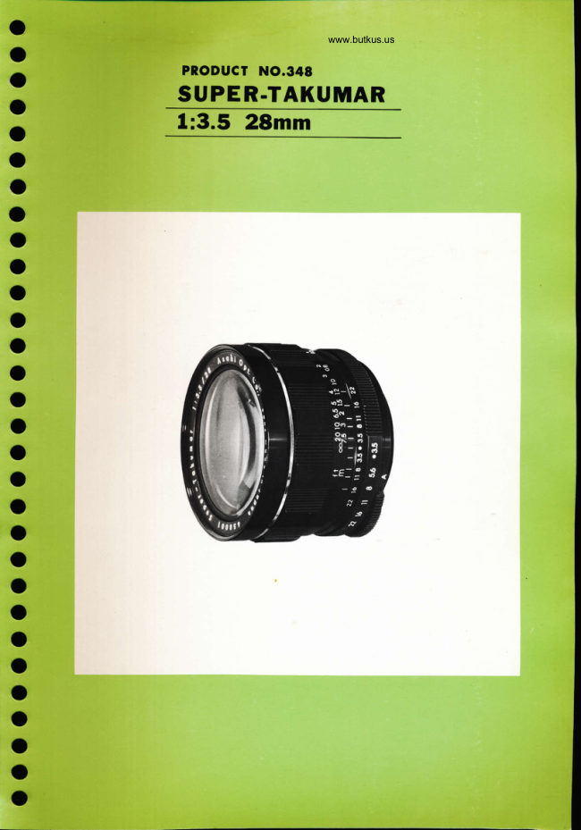 Pentax Super Takumar 28mm F3.5 manual cover