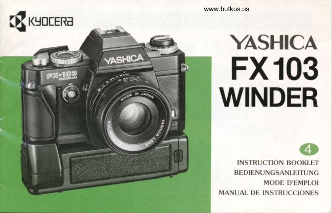 Yashica Fx 103 Winder manual cover