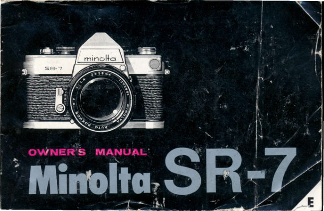 Minolta SR-7 manual cover