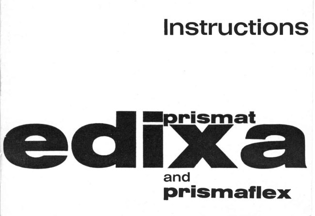 Edixa Prismat / Edixa Prismaflex manual cover