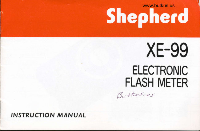 Shepherd XE-99 Electronic Flash Meter manual cover
