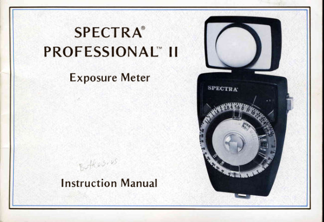 Spectra Professional II manual cover