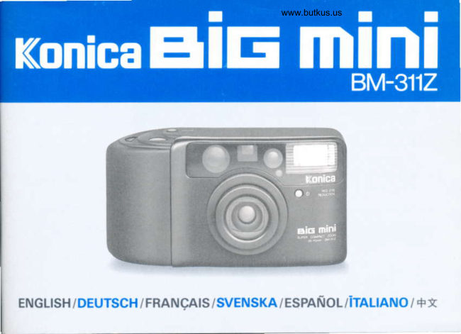 Konica Big Mini BM-311Z-FR-SV manual cover