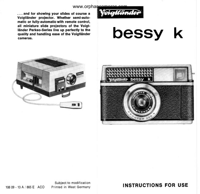 Voigtlander bessy k manual cover