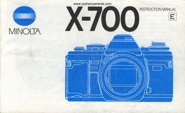 Minolta X-700 manual cover