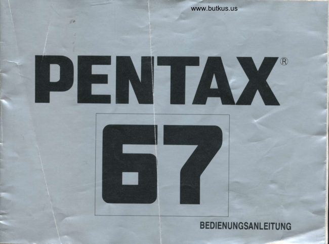 Pentax 67 manual cover